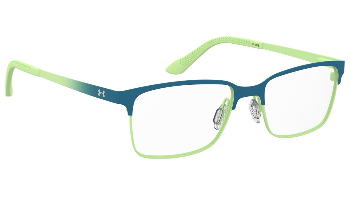 Under Armour UA 9016 80Z Matte Blue Green Rectangular Junior Boy's Eyeglasses