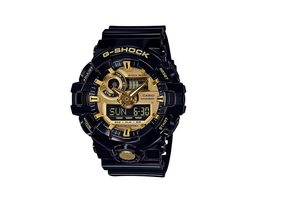 Casio G-Shock Analog/Digital Black/Gold Round Men's Watch GA710GB-1A