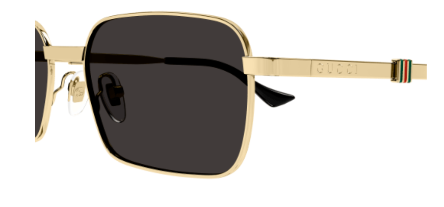 Gucci GG1495S 001 Gold/Grey Rectangular Metal Men's Sunglasses