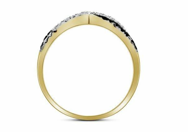 10kt Yellow Gold Black Diamond Womens Band Ring 1/3 Cttw