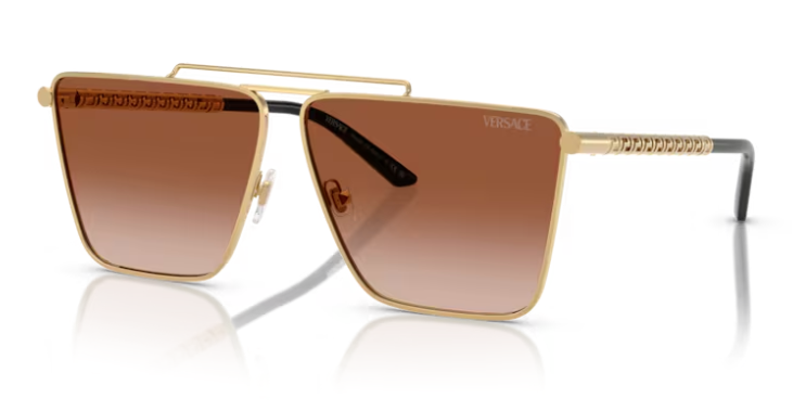 Versace 0VE2266 100213 Gold/Brown Gradient Square Men's Sunglasses