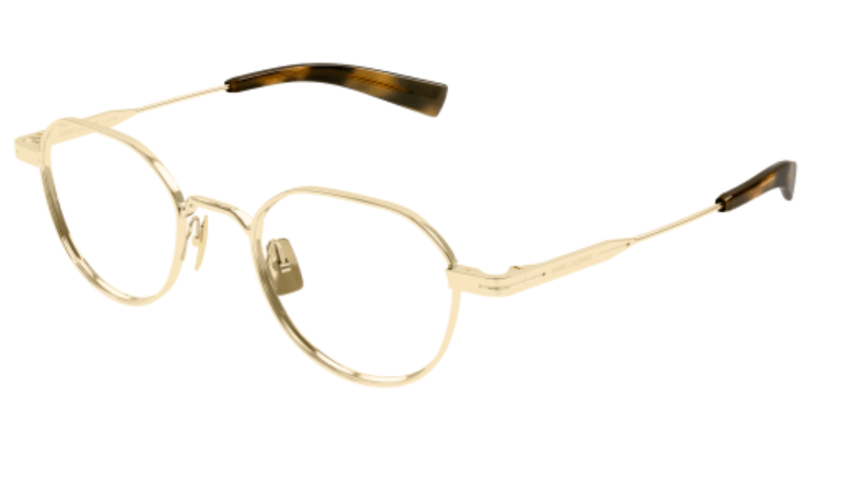 Saint Laurent SL 730 003 Gold Metal Oval Men's Eyeglasses