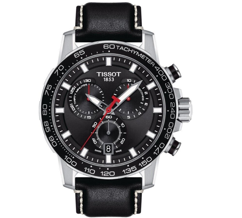 Tissot Supersport Chrono Black Leather Men's Watch T1256171605100