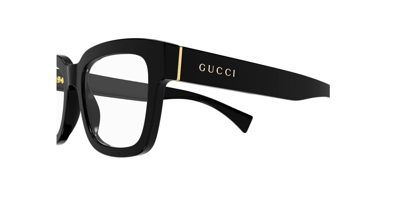 Gucci GG1138o-001 Black Shiny Black Square Men's /Women's  Eyeglasses