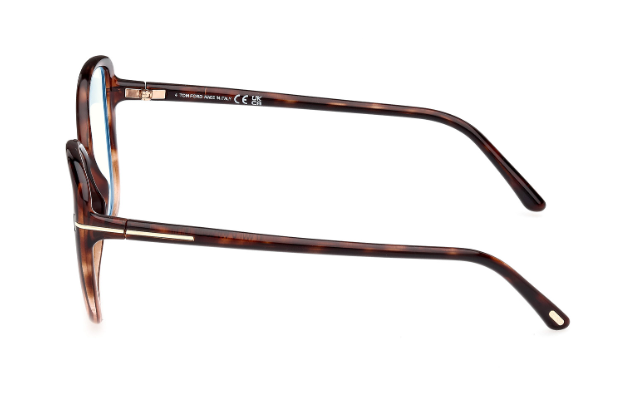 Tom Ford FT5907 056 Coloured Havana / Clear Butterfly shaped Women's Eyeglasses