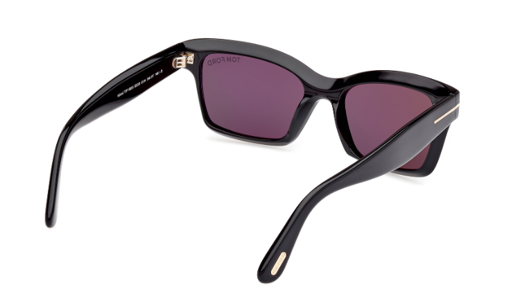 Tom Ford Mikel FT1085 01A Shiny Black/Smoke Square Women's Sunglasses