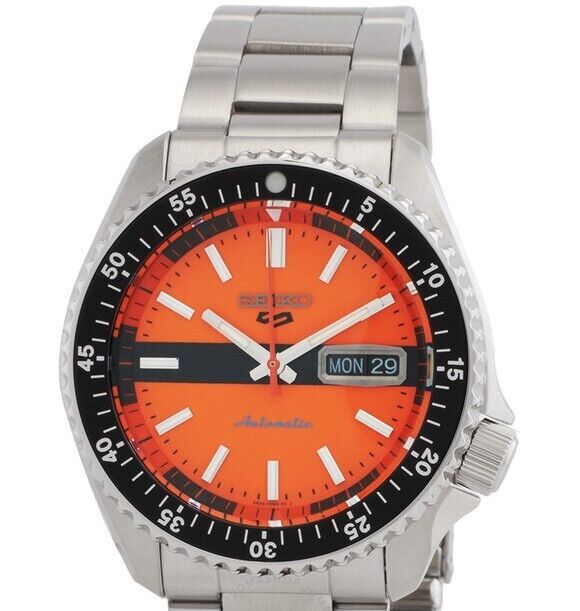 Seiko 5 Sports Special Edition Series Orange Dial Black Bezel Watch SRPK11K1