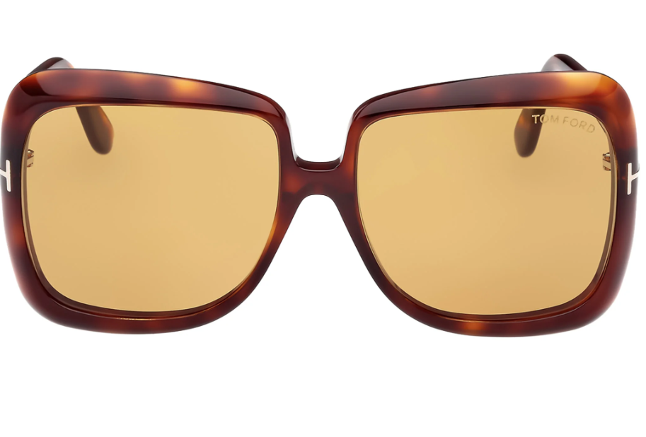 Tom Ford FT1156 52E Dark Havana/Brown Square Women's Sunglasses