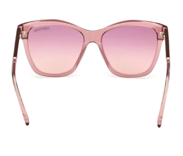 Tom Ford FT1087 Lucia 72Z Shiny Light Pink/Violet Gradient Square Sunglasses