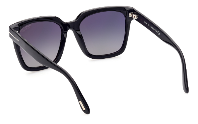 Tom Ford SELBY FT0952 01D Shiny Black/Smoke Polarized Square Women's Sunglasses