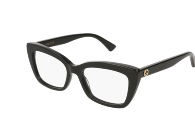 Gucci GG0165O 001 Shiny Black Cat Eye Women's Eyeglasses