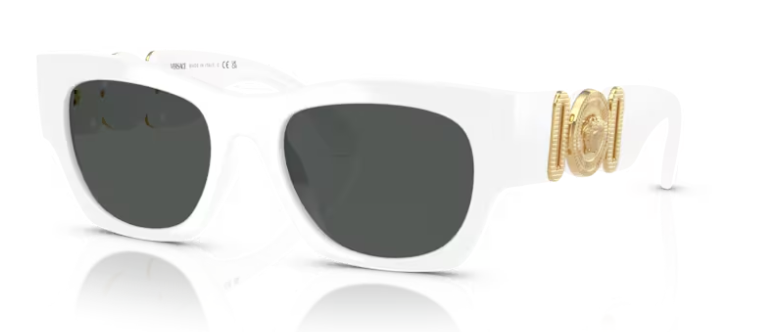 Versace 0VE4479U 314/87 White/Dark Grey Soft Square Men's Sunglasses