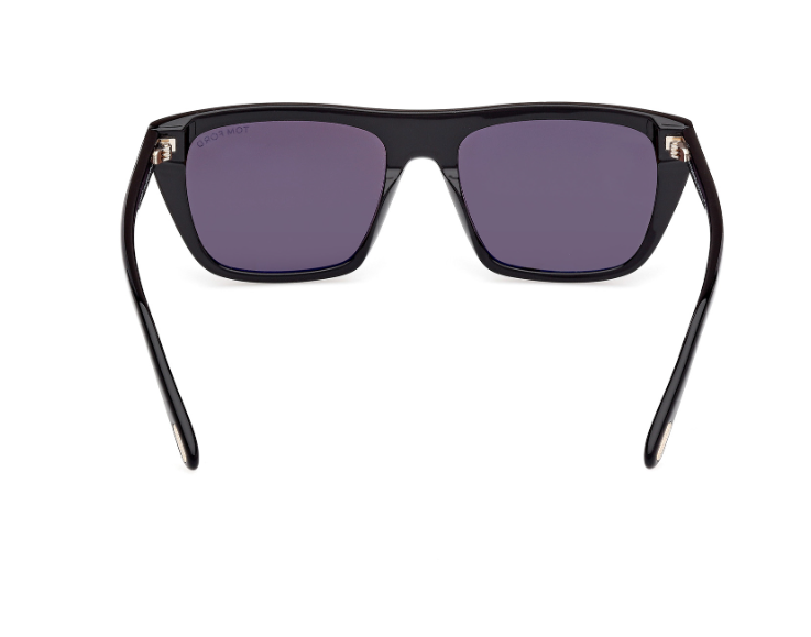 Tom Ford ASLAN FT1175 01A Shiny Black/Smoke Square Men's Sunglasses