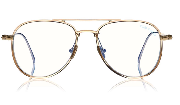 Tom Ford FT5666 B 074 Light Pink/Gold Round Women's Eyeglasses