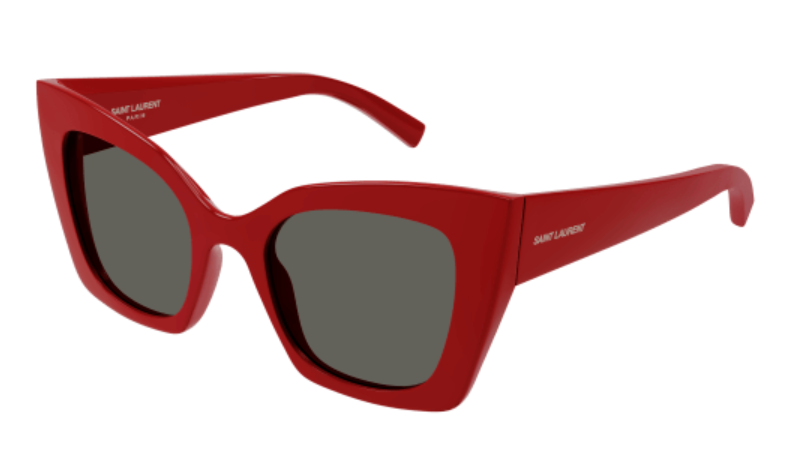 Saint Laurent SL 552 010 Red/Grey Cat-Eye Women Sunglasses