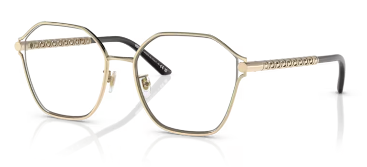 Versace 0VE1299D 1252 Pale gold Soft Square Semi-Rim Square Women's Eyeglasses