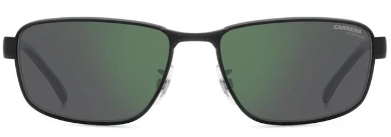 CARRERA C FLEX 09/G/S 003 Matte Black/Green Grey Rectangle Men's Sunglasses