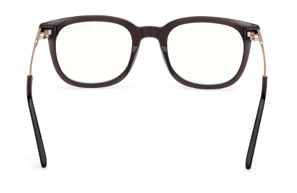 Tom Ford FT5904 005 Shiny Black / Shiny Pale Gold Square Men's Eyeglasses