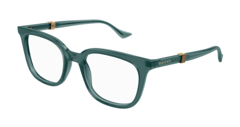 Gucci GG1497O 007 Green Soft Square Men's Eyeglasses