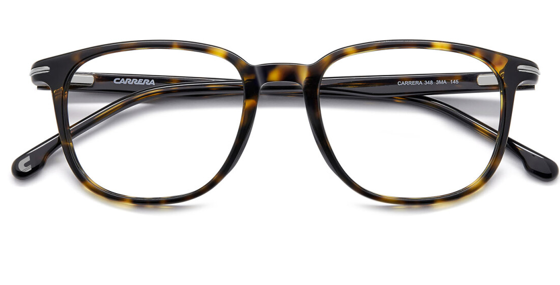 Carrera 348 3MA Havana Ruthenium Rectangular Men's Eyeglasses