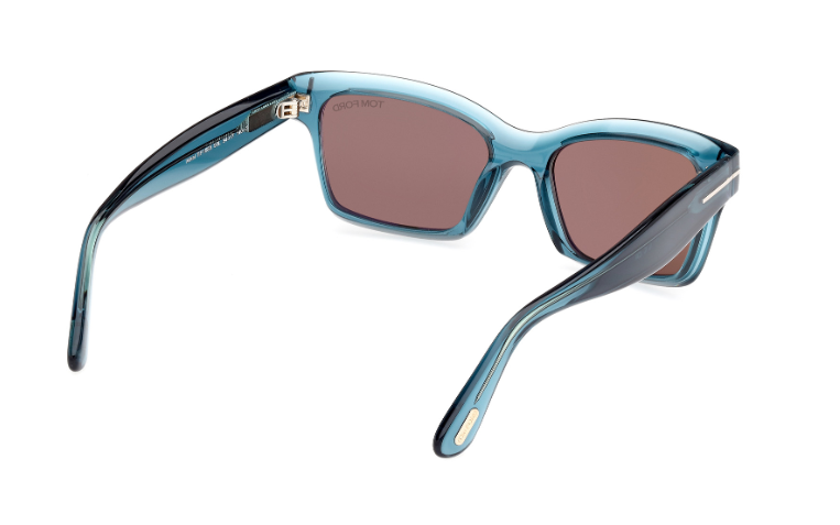 Tom Ford Mikel FT1085 90L Shiny Turquoise/Roviex Square Women's Sunglasses