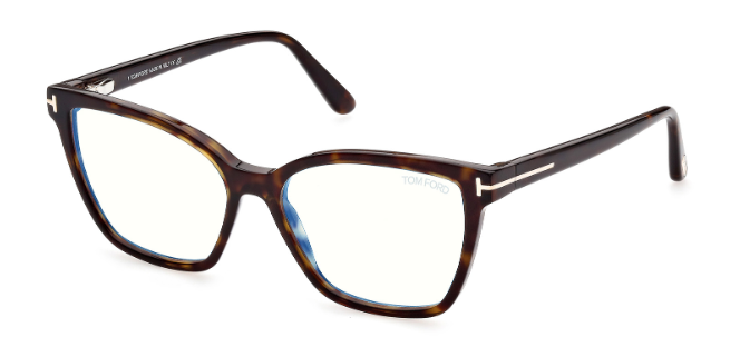 Tom Ford FT5812-B  052 - Dark Havana/ Clear Square Women's Eyeglasses