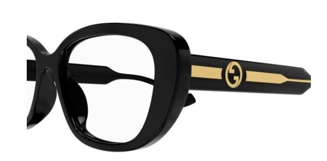 Gucci GG1559OK 001 Black Rounded Cat Eye Women's Eyeglasses