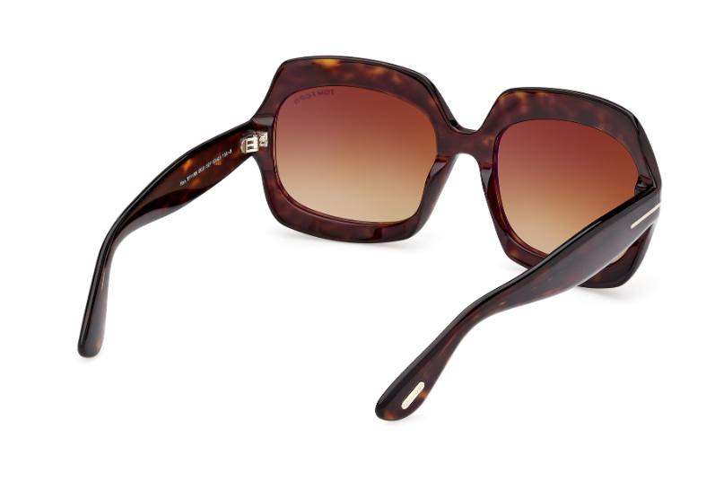 Tom Ford REN FT1155 52F Dark Havana/Gradient Brown Square Women's Sunglasses