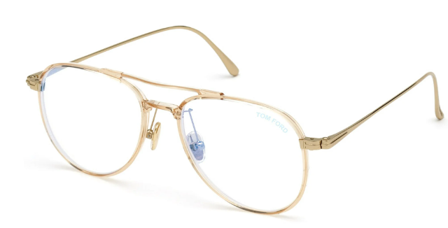 Tom Ford FT5666 B 074 Light Pink/Gold Round Women's Eyeglasses