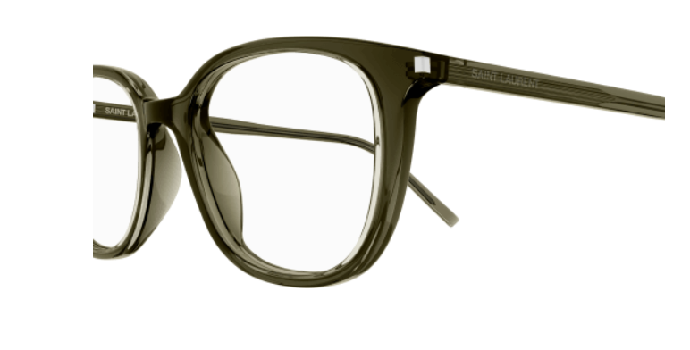 Saint Laurent SL 644/F 005 Green Square Men's Eyeglasses