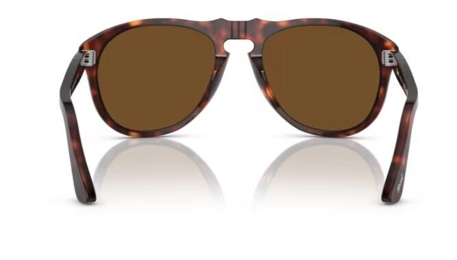 Persol 0PO0649 24/57 Havana/Brown Polarized Soft Square Men Sunglasses