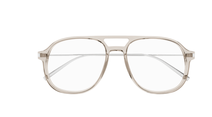 Saint Laurent SL 626 003 Beige/Silver Square Men's Eyeglasses