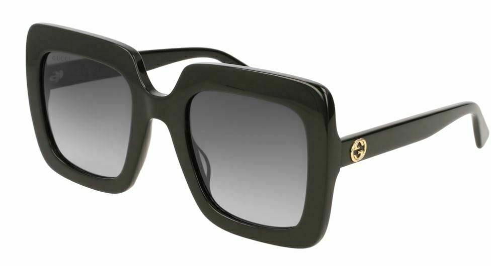 GUCCI GG0328S 001 Square Black Grey Gradient Oversized Women's Sunglasses