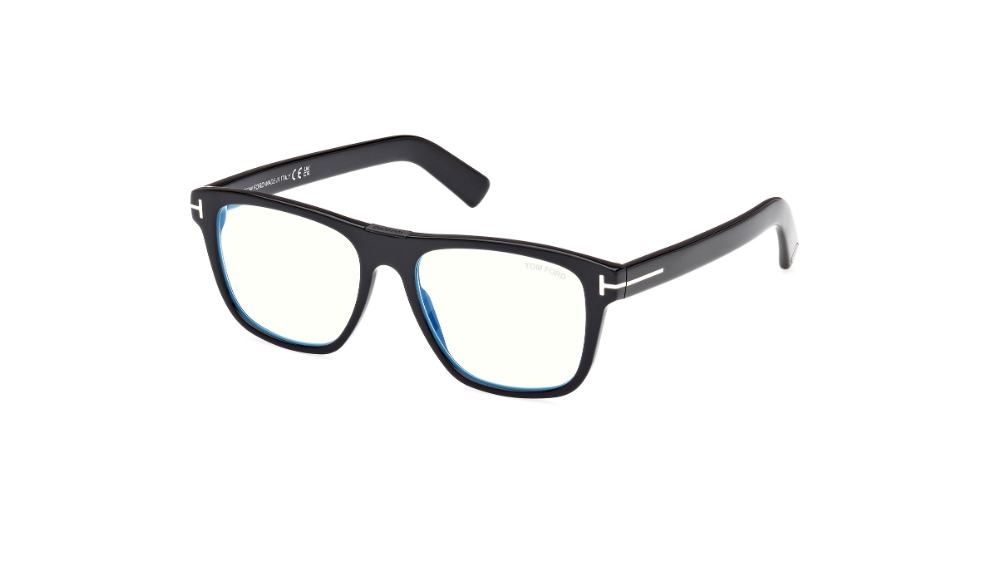 Tom Ford FT5902 001 Shiny Black Square Men's Eyeglasses