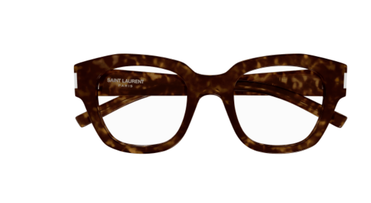 Saint Laurent SL 640 002 Havana Oversize Square Women's Eyeglasses