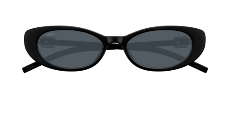 Gucci GG1680S 002 Black/Grey Oval Cat Eye Women's Sunglasses