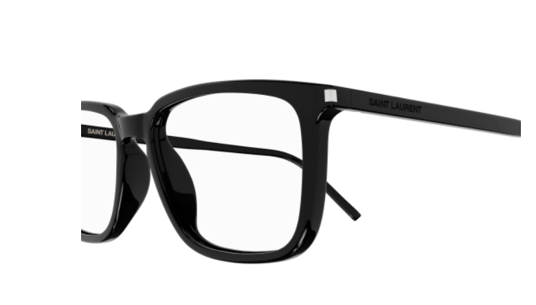 Saint Laurent SL 645/F 001 Black Square Men's Eyeglasses