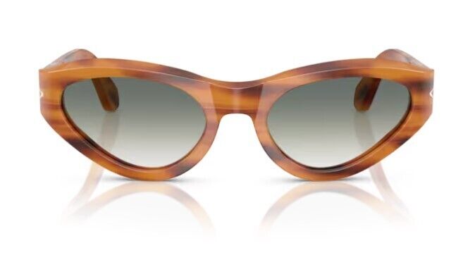 Persol 0PO0052S 960/3A Striped brown/Green Gradient Cat Eye Women Sunglasses