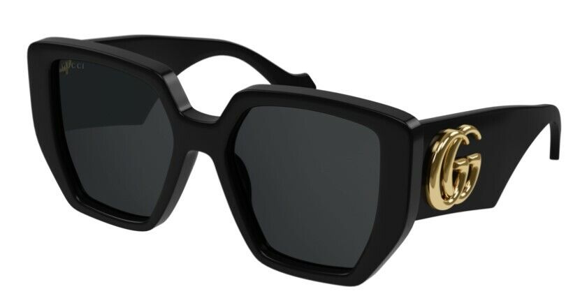 Gucci GG 0956S-003 Black/Gray Oversized Geometric Women's Sunglasses