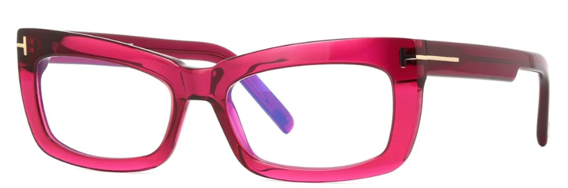 Tom Ford FT5966-B 075 Shiny Dark Fuxia/Shiny Dark Fuxia  Women's Eyeglasses