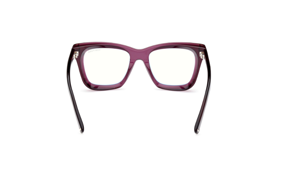 Tom Ford FT5881 081 Shiny Violet/Blue Block Square Women's Eyeglasses