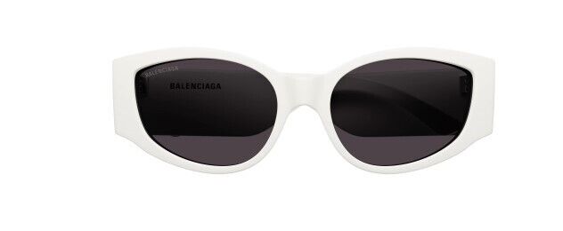 Balenciaga BB0258S 003 White/Grey Oval Women's Sunglasses