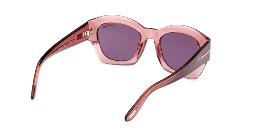 Tom Ford GUILLIANA FT1083 72E Shiny Dark Pink/Brown Square Women's Sunglasses