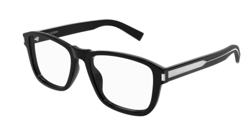 Saint Laurent SL 710 OPT 001 Black/Crystal Soft Rectangle Men's Eyeglasses