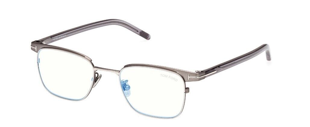 Tom Ford FT5854-D-B 008  Matte Gunmetal/Blue Block Browline Eyeglasses