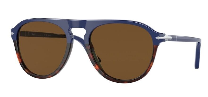 Persol 0PO3302S 117857 Blue-Havana/Brown Polarized Unisex Sunglasses