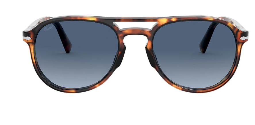 Persol OPO3235S 1102/Q8 Havana/Blue Gradient Oval Men's Sunglasses