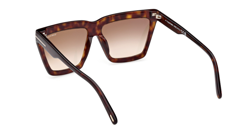 Tom Ford EDEN FT1110 52F Dark Havana/Brown Gradient Square Women's Sunglasses