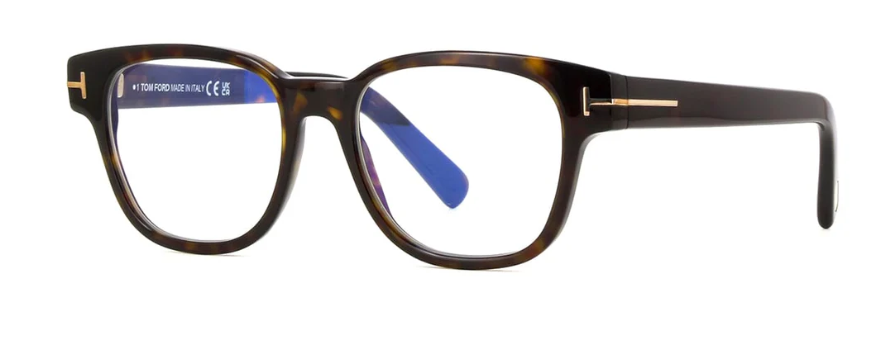 Tom Ford FT5977-B 052 Dark Havana/Dark Havana Square Men's Eyeglasses