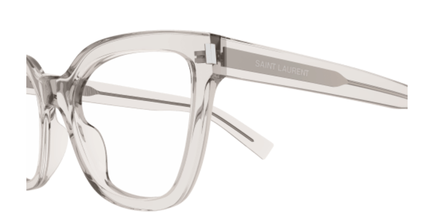 Saint Laurent SL 748 004 Beige Wide Cat Eye Women's Eyeglasses